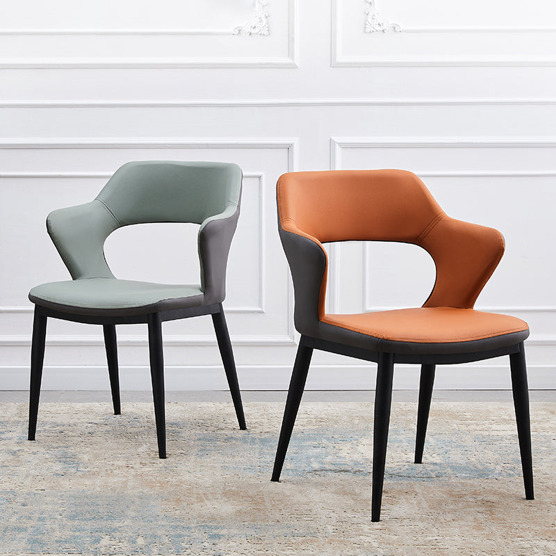 Minimalist Style Leather Dining Chairs Open Back Dining Side Chairs for Home Clearhalo ' kitchen&dining_furn' 'Dining Chairs' 'Dining Tables & Seating' 'dining_chair' 'furn' 'furn_dining_chair' 'Furniture' 'furniture_dining_chair' 'Kitchen & Dining Furniture' 'kitchen' 3956436