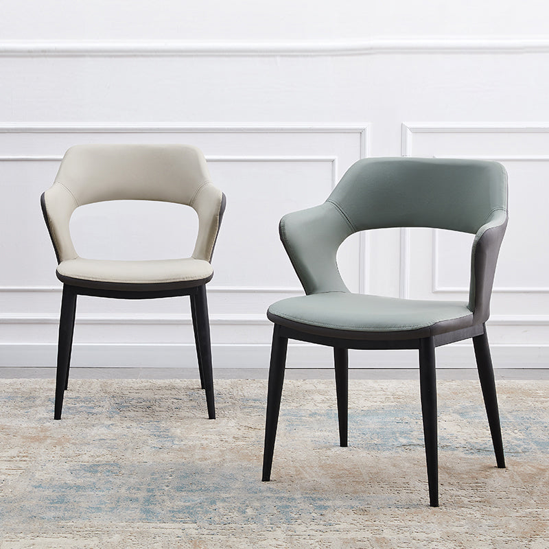 Minimalist Style Leather Dining Chairs Open Back Dining Side Chairs for Home Clearhalo ' kitchen&dining_furn' 'Dining Chairs' 'Dining Tables & Seating' 'dining_chair' 'furn' 'furn_dining_chair' 'Furniture' 'furniture_dining_chair' 'Kitchen & Dining Furniture' 'kitchen' 3956437