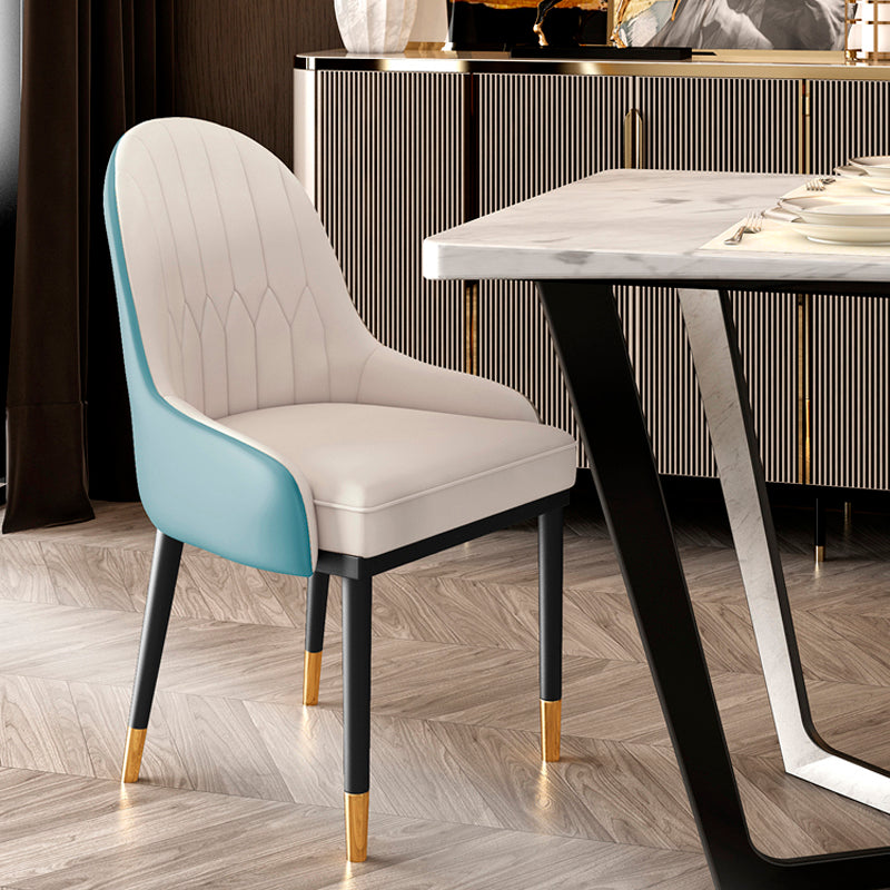 Scandinavian Indoor Armchair Metal Upholstered Parsons Back Dining Room Chair Clearhalo ' kitchen&dining_furn' 'Dining Chairs' 'Dining Tables & Seating' 'dining_chair' 'furn' 'furn_dining_chair' 'Furniture' 'furniture_dining_chair' 'Kitchen & Dining Furniture' 'kitchen' 3956448