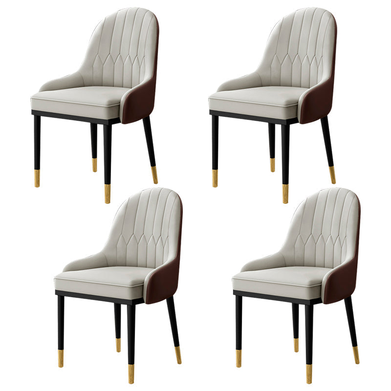 Scandinavian Indoor Armchair Metal Upholstered Parsons Back Dining Room Chair Grey 4 Piece Set Clearhalo ' kitchen&dining_furn' 'Dining Chairs' 'Dining Tables & Seating' 'dining_chair' 'furn' 'furn_dining_chair' 'Furniture' 'furniture_dining_chair' 'Kitchen & Dining Furniture' 'kitchen' 3956455