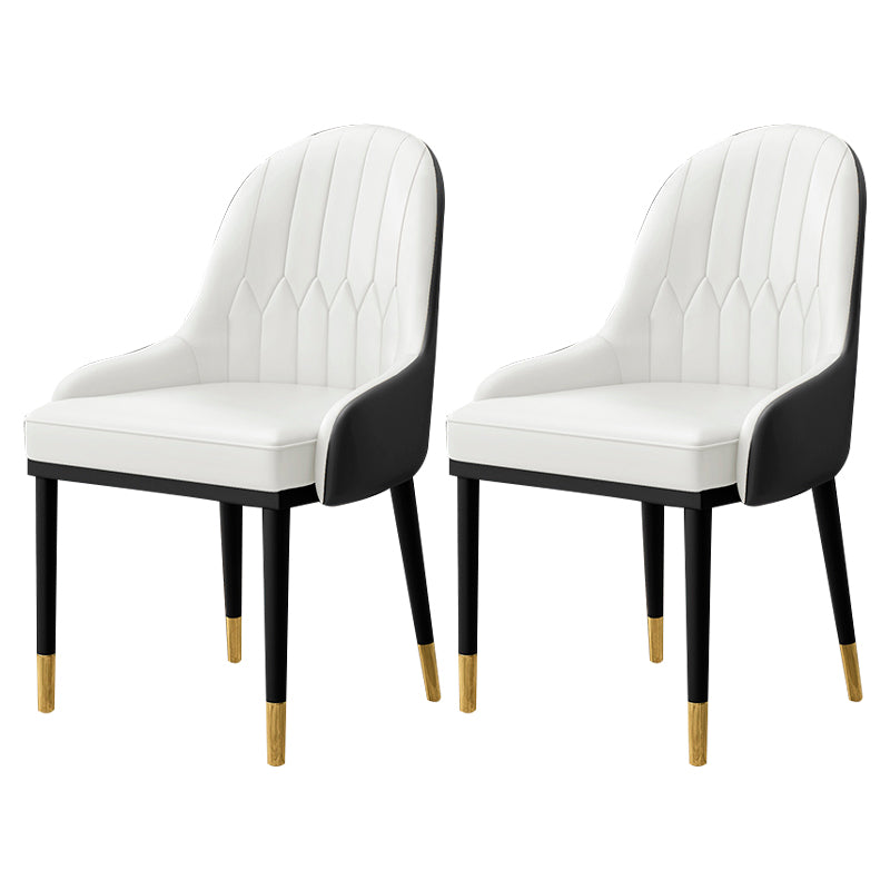 Scandinavian Indoor Armchair Metal Upholstered Parsons Back Dining Room Chair White 2 Piece Set Clearhalo ' kitchen&dining_furn' 'Dining Chairs' 'Dining Tables & Seating' 'dining_chair' 'furn' 'furn_dining_chair' 'Furniture' 'furniture_dining_chair' 'Kitchen & Dining Furniture' 'kitchen' 3956460