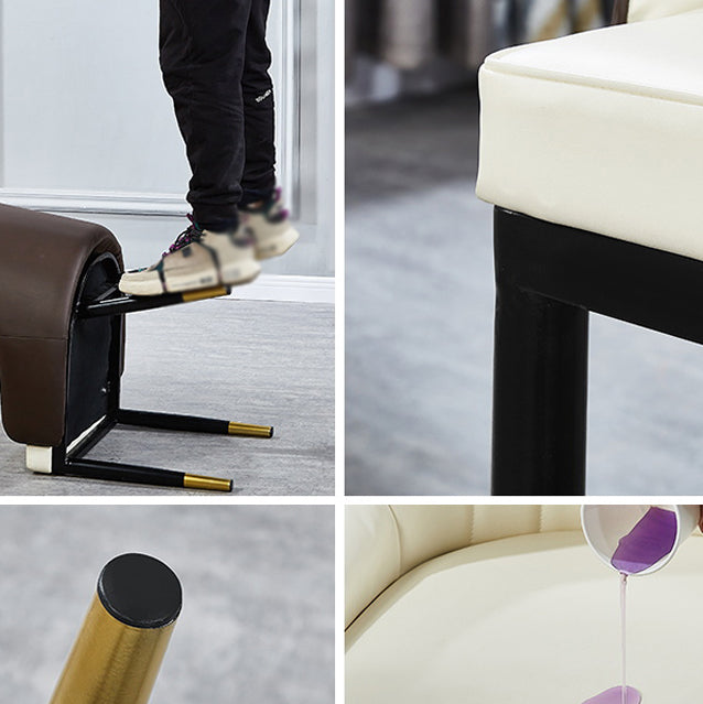 Scandinavian Indoor Armchair Metal Upholstered Parsons Back Dining Room Chair Clearhalo ' kitchen&dining_furn' 'Dining Chairs' 'Dining Tables & Seating' 'dining_chair' 'furn' 'furn_dining_chair' 'Furniture' 'furniture_dining_chair' 'Kitchen & Dining Furniture' 'kitchen' 3956461