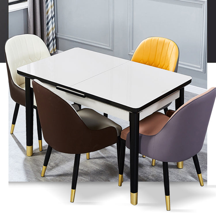 Scandinavian Indoor Armchair Metal Upholstered Parsons Back Dining Room Chair Clearhalo ' kitchen&dining_furn' 'Dining Chairs' 'Dining Tables & Seating' 'dining_chair' 'furn' 'furn_dining_chair' 'Furniture' 'furniture_dining_chair' 'Kitchen & Dining Furniture' 'kitchen' 3956464