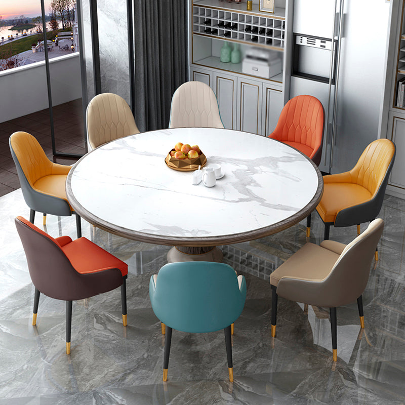 Scandinavian Indoor Armchair Metal Upholstered Parsons Back Dining Room Chair Clearhalo ' kitchen&dining_furn' 'Dining Chairs' 'Dining Tables & Seating' 'dining_chair' 'furn' 'furn_dining_chair' 'Furniture' 'furniture_dining_chair' 'Kitchen & Dining Furniture' 'kitchen' 3956467
