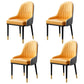 Scandinavian Indoor Armchair Metal Upholstered Parsons Back Dining Room Chair Yellow 4 Piece Set Clearhalo ' kitchen&dining_furn' 'Dining Chairs' 'Dining Tables & Seating' 'dining_chair' 'furn' 'furn_dining_chair' 'Furniture' 'furniture_dining_chair' 'Kitchen & Dining Furniture' 'kitchen' 3956474