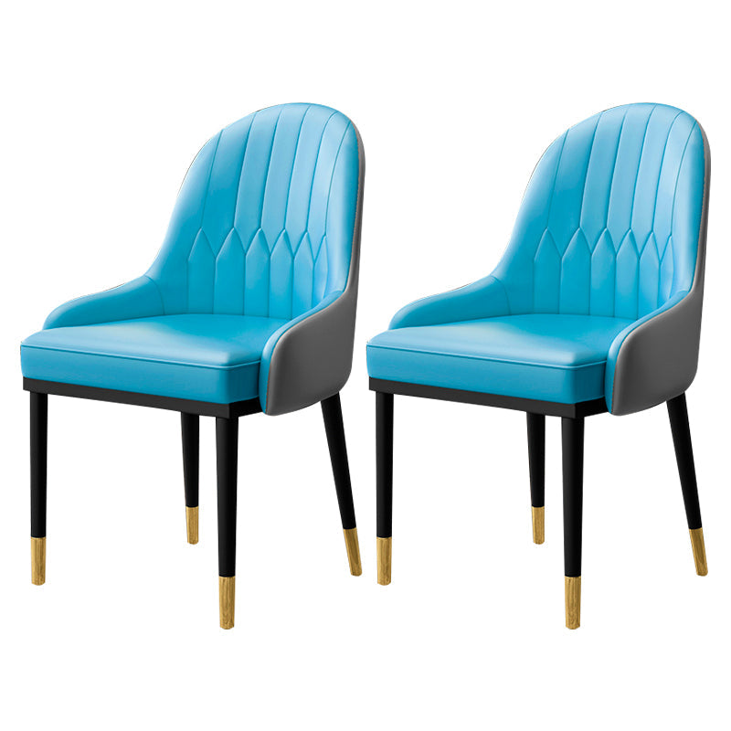 Scandinavian Indoor Armchair Metal Upholstered Parsons Back Dining Room Chair Blue 2 Piece Set Clearhalo ' kitchen&dining_furn' 'Dining Chairs' 'Dining Tables & Seating' 'dining_chair' 'furn' 'furn_dining_chair' 'Furniture' 'furniture_dining_chair' 'Kitchen & Dining Furniture' 'kitchen' 3956476