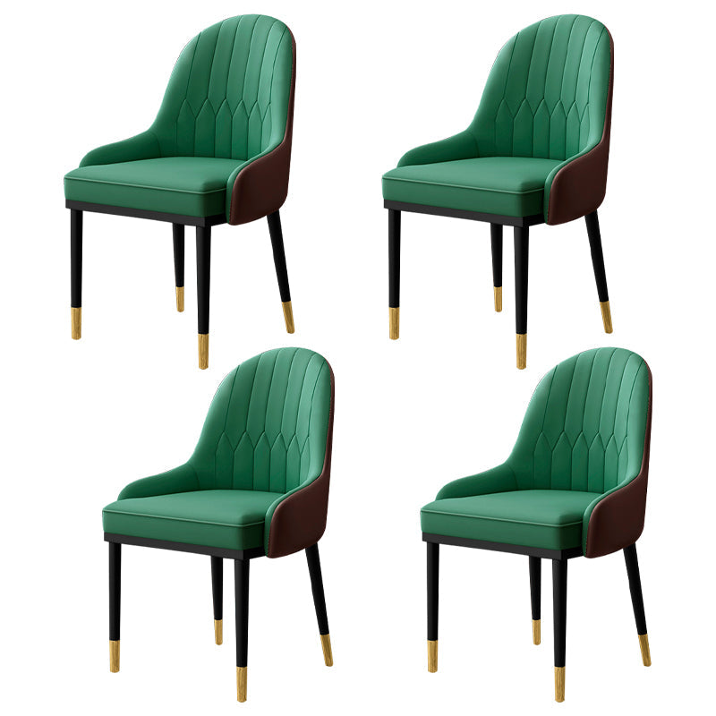 Scandinavian Indoor Armchair Metal Upholstered Parsons Back Dining Room Chair Green 4 Piece Set Clearhalo ' kitchen&dining_furn' 'Dining Chairs' 'Dining Tables & Seating' 'dining_chair' 'furn' 'furn_dining_chair' 'Furniture' 'furniture_dining_chair' 'Kitchen & Dining Furniture' 'kitchen' 3956483