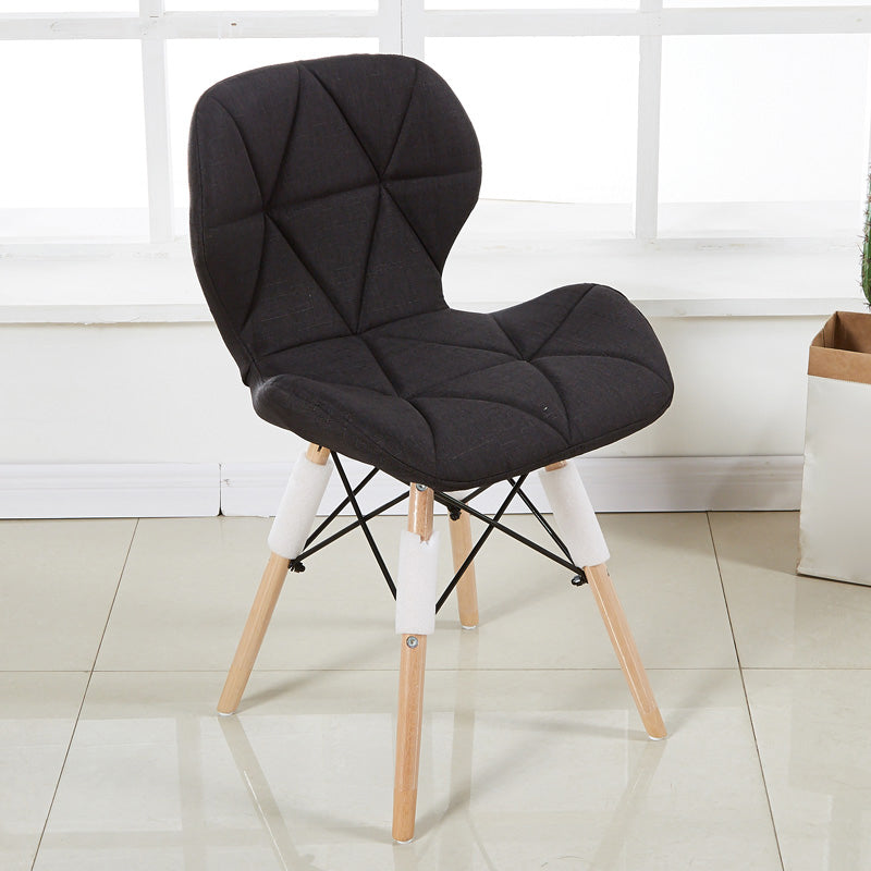 Home Scandinavian Side Chair Wood Upholstered Wingback Dining Room Chair Black 1 Piece Clearhalo ' kitchen&dining_furn' 'Dining Chairs' 'Dining Tables & Seating' 'dining_chair' 'Furniture' 'furniture_dining_chair' 'Kitchen & Dining Furniture' 'kitchen' 3956492