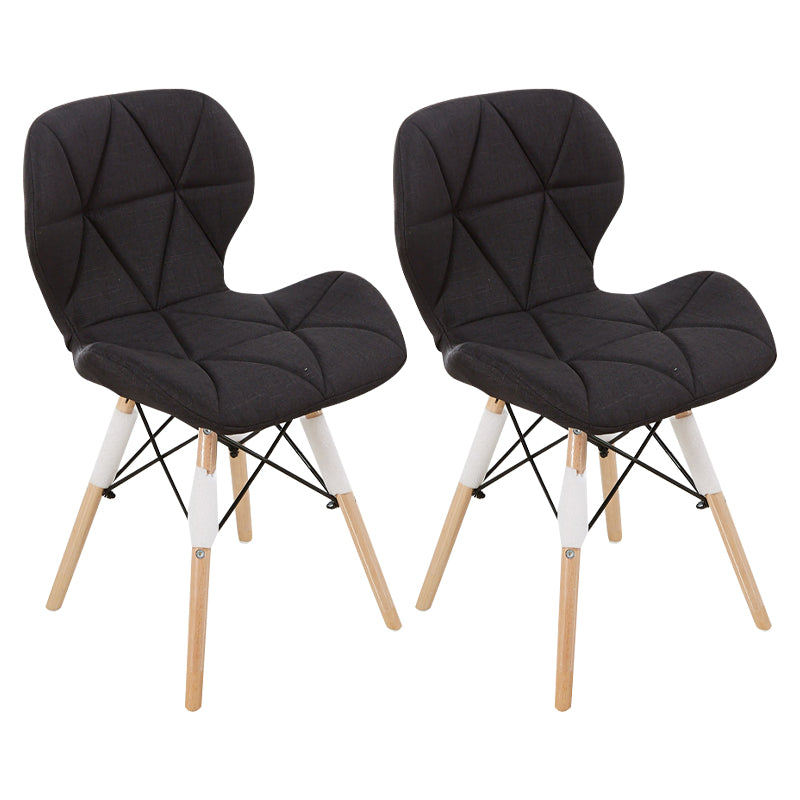 Home Scandinavian Side Chair Wood Upholstered Wingback Dining Room Chair Black Set of 2 Clearhalo ' kitchen&dining_furn' 'Dining Chairs' 'Dining Tables & Seating' 'dining_chair' 'Furniture' 'furniture_dining_chair' 'Kitchen & Dining Furniture' 'kitchen' 3956493