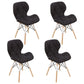 Home Scandinavian Side Chair Wood Upholstered Wingback Dining Room Chair Black Set of 4 Clearhalo ' kitchen&dining_furn' 'Dining Chairs' 'Dining Tables & Seating' 'dining_chair' 'Furniture' 'furniture_dining_chair' 'Kitchen & Dining Furniture' 'kitchen' 3956496