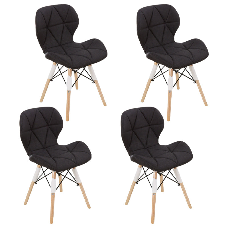 Home Scandinavian Side Chair Wood Upholstered Wingback Dining Room Chair Black Set of 4 Clearhalo ' kitchen&dining_furn' 'Dining Chairs' 'Dining Tables & Seating' 'dining_chair' 'Furniture' 'furniture_dining_chair' 'Kitchen & Dining Furniture' 'kitchen' 3956496
