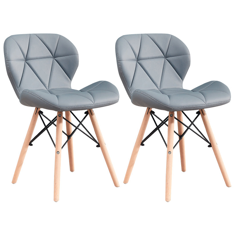 Home Scandinavian Side Chair Wood Upholstered Wingback Dining Room Chair Grey Set of 2 Clearhalo ' kitchen&dining_furn' 'Dining Chairs' 'Dining Tables & Seating' 'dining_chair' 'Furniture' 'furniture_dining_chair' 'Kitchen & Dining Furniture' 'kitchen' 3956500