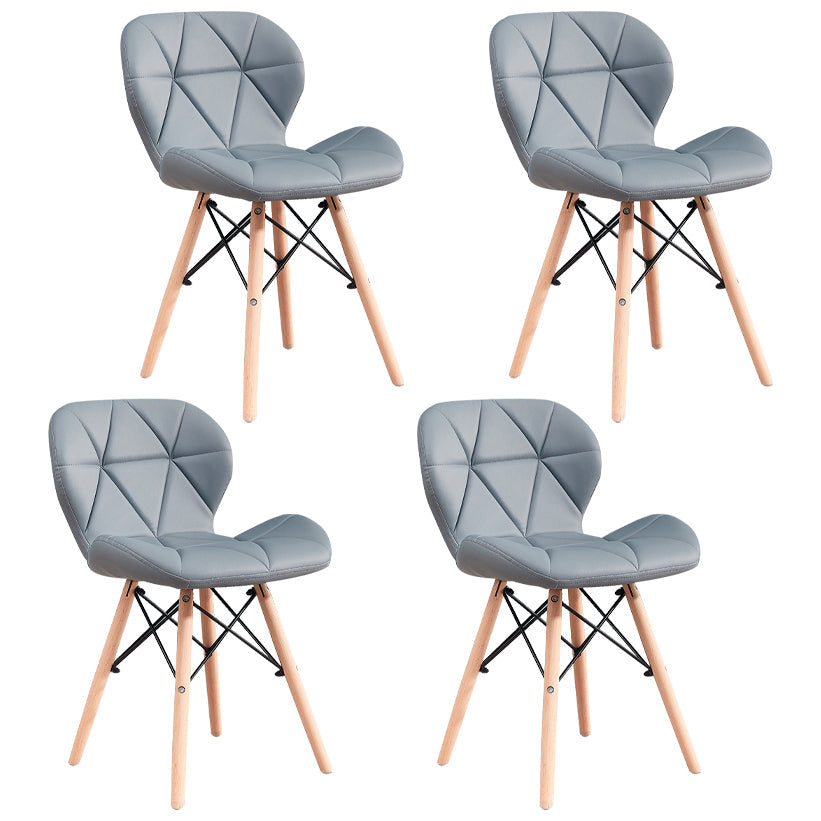 Home Scandinavian Side Chair Wood Upholstered Wingback Dining Room Chair Grey Set of 4 Clearhalo ' kitchen&dining_furn' 'Dining Chairs' 'Dining Tables & Seating' 'dining_chair' 'Furniture' 'furniture_dining_chair' 'Kitchen & Dining Furniture' 'kitchen' 3956502