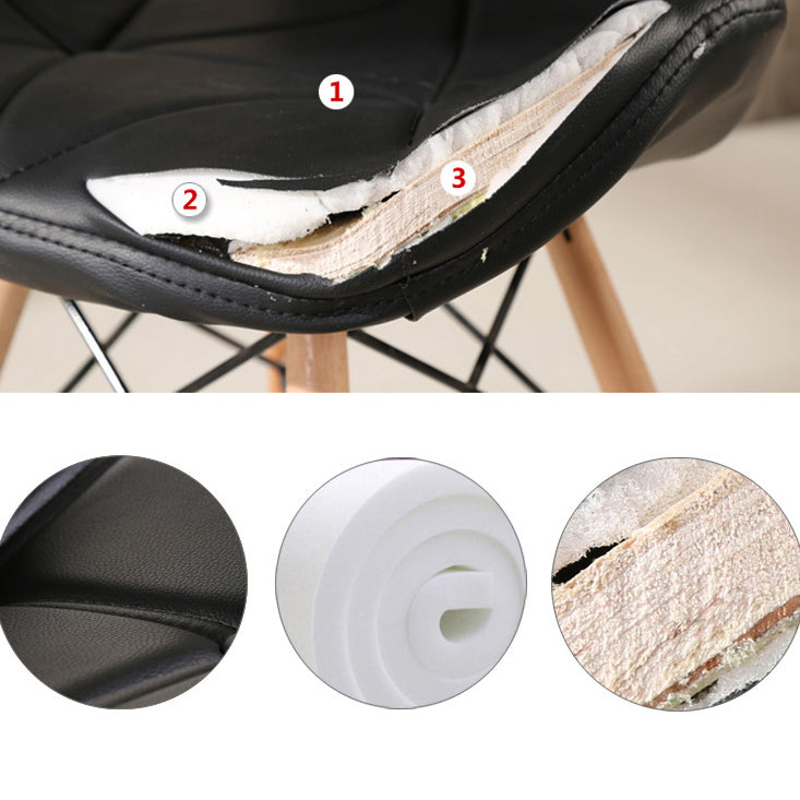 Home Scandinavian Side Chair Wood Upholstered Wingback Dining Room Chair Clearhalo ' kitchen&dining_furn' 'Dining Chairs' 'Dining Tables & Seating' 'dining_chair' 'Furniture' 'furniture_dining_chair' 'Kitchen & Dining Furniture' 'kitchen' 3956503