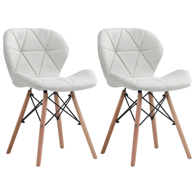 Home Scandinavian Side Chair Wood Upholstered Wingback Dining Room Chair White Set of 2 Clearhalo ' kitchen&dining_furn' 'Dining Chairs' 'Dining Tables & Seating' 'dining_chair' 'Furniture' 'furniture_dining_chair' 'Kitchen & Dining Furniture' 'kitchen' 3956510