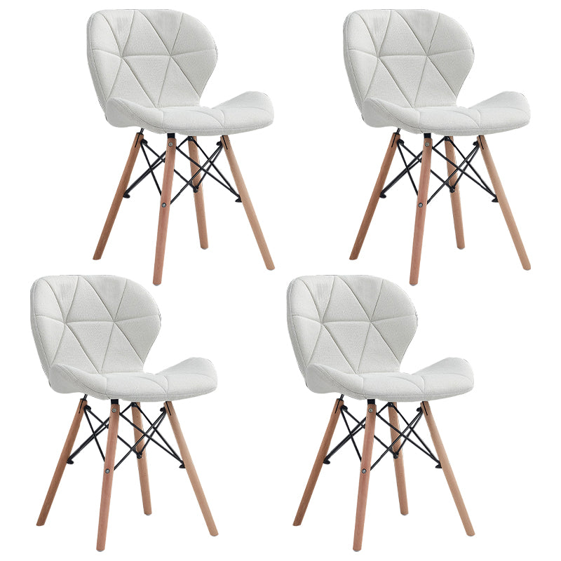 Home Scandinavian Side Chair Wood Upholstered Wingback Dining Room Chair White Set of 4 Clearhalo ' kitchen&dining_furn' 'Dining Chairs' 'Dining Tables & Seating' 'dining_chair' 'Furniture' 'furniture_dining_chair' 'Kitchen & Dining Furniture' 'kitchen' 3956511