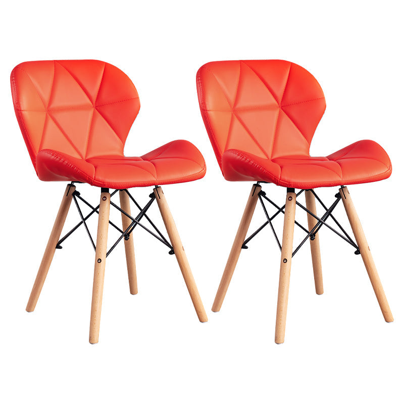 Home Scandinavian Side Chair Wood Upholstered Wingback Dining Room Chair Red Set of 2 Clearhalo ' kitchen&dining_furn' 'Dining Chairs' 'Dining Tables & Seating' 'dining_chair' 'Furniture' 'furniture_dining_chair' 'Kitchen & Dining Furniture' 'kitchen' 3956513