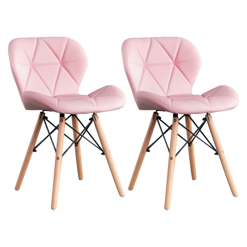 Home Scandinavian Side Chair Wood Upholstered Wingback Dining Room Chair Pink Set of 2 Clearhalo ' kitchen&dining_furn' 'Dining Chairs' 'Dining Tables & Seating' 'dining_chair' 'Furniture' 'furniture_dining_chair' 'Kitchen & Dining Furniture' 'kitchen' 3956516