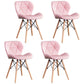 Home Scandinavian Side Chair Wood Upholstered Wingback Dining Room Chair Pink Set of 4 Clearhalo ' kitchen&dining_furn' 'Dining Chairs' 'Dining Tables & Seating' 'dining_chair' 'Furniture' 'furniture_dining_chair' 'Kitchen & Dining Furniture' 'kitchen' 3956517