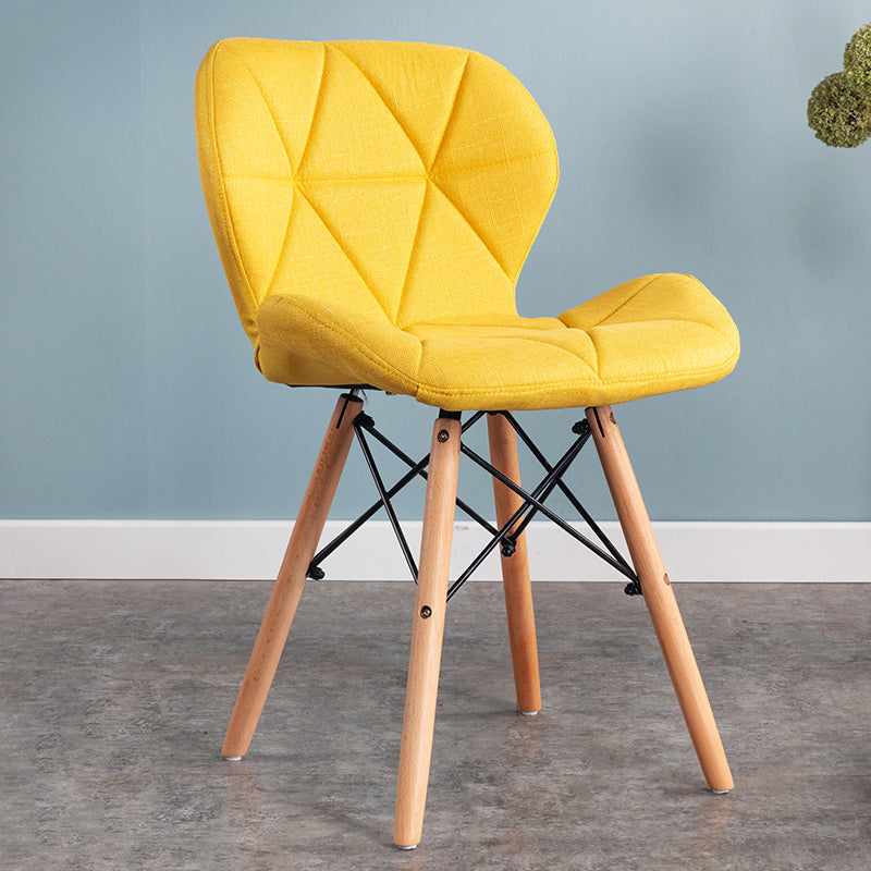 Home Scandinavian Side Chair Wood Upholstered Wingback Dining Room Chair Yellow 1 Piece Clearhalo ' kitchen&dining_furn' 'Dining Chairs' 'Dining Tables & Seating' 'dining_chair' 'Furniture' 'furniture_dining_chair' 'Kitchen & Dining Furniture' 'kitchen' 3956518