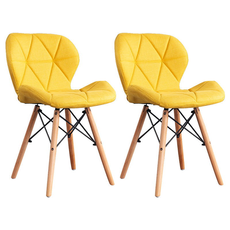 Home Scandinavian Side Chair Wood Upholstered Wingback Dining Room Chair Yellow Set of 2 Clearhalo ' kitchen&dining_furn' 'Dining Chairs' 'Dining Tables & Seating' 'dining_chair' 'Furniture' 'furniture_dining_chair' 'Kitchen & Dining Furniture' 'kitchen' 3956519