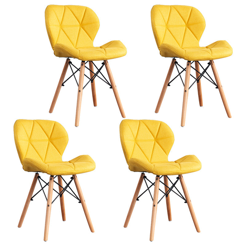Home Scandinavian Side Chair Wood Upholstered Wingback Dining Room Chair Yellow Set of 4 Clearhalo ' kitchen&dining_furn' 'Dining Chairs' 'Dining Tables & Seating' 'dining_chair' 'Furniture' 'furniture_dining_chair' 'Kitchen & Dining Furniture' 'kitchen' 3956520