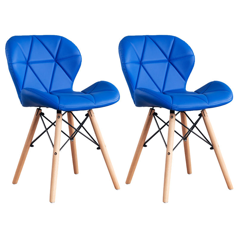 Home Scandinavian Side Chair Wood Upholstered Wingback Dining Room Chair Blue Set of 2 Clearhalo ' kitchen&dining_furn' 'Dining Chairs' 'Dining Tables & Seating' 'dining_chair' 'Furniture' 'furniture_dining_chair' 'Kitchen & Dining Furniture' 'kitchen' 3956522