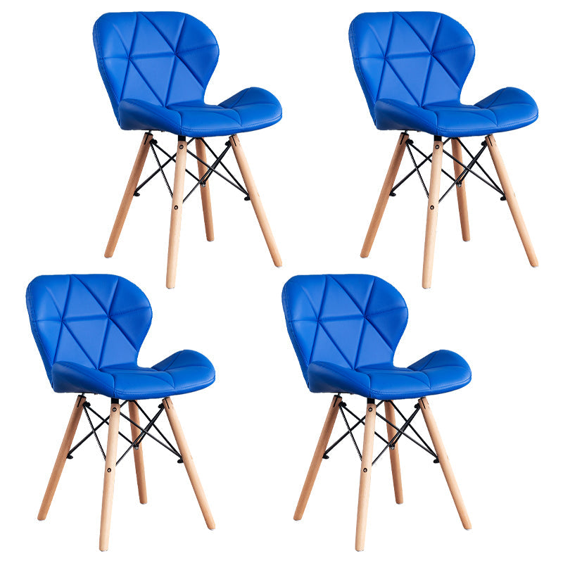 Home Scandinavian Side Chair Wood Upholstered Wingback Dining Room Chair Blue Set of 4 Clearhalo ' kitchen&dining_furn' 'Dining Chairs' 'Dining Tables & Seating' 'dining_chair' 'Furniture' 'furniture_dining_chair' 'Kitchen & Dining Furniture' 'kitchen' 3956523