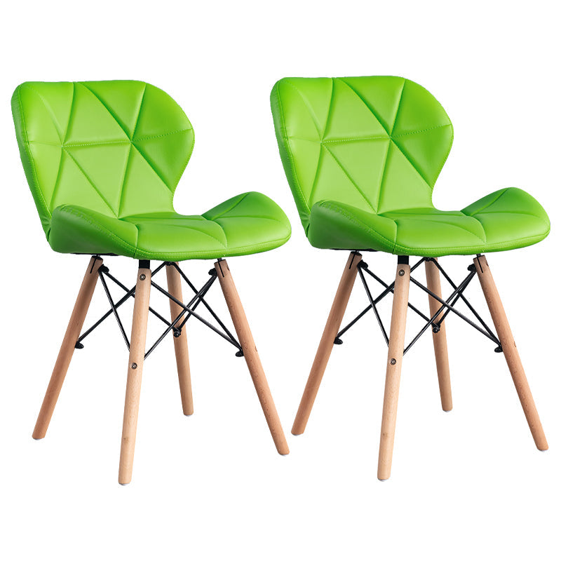 Home Scandinavian Side Chair Wood Upholstered Wingback Dining Room Chair Green Set of 2 Clearhalo ' kitchen&dining_furn' 'Dining Chairs' 'Dining Tables & Seating' 'dining_chair' 'Furniture' 'furniture_dining_chair' 'Kitchen & Dining Furniture' 'kitchen' 3956528