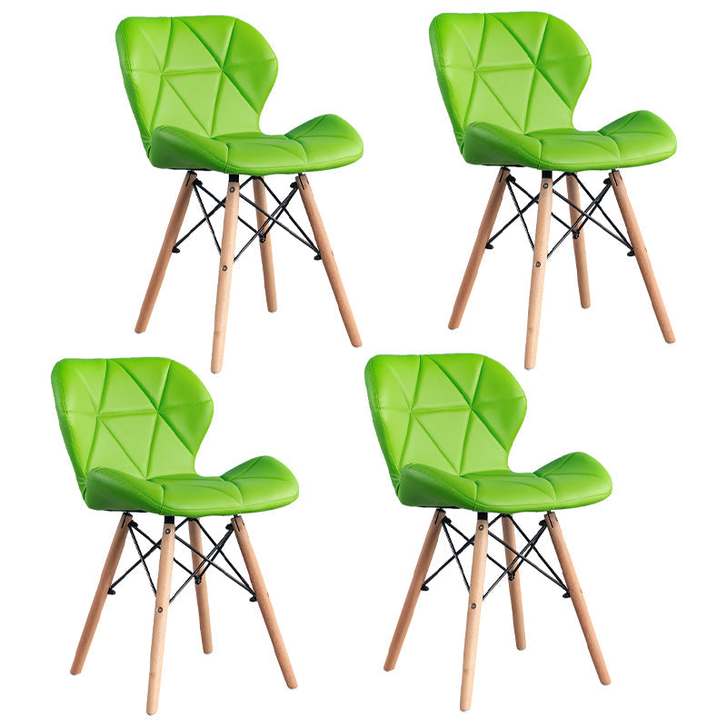 Home Scandinavian Side Chair Wood Upholstered Wingback Dining Room Chair Green Set of 4 Clearhalo ' kitchen&dining_furn' 'Dining Chairs' 'Dining Tables & Seating' 'dining_chair' 'Furniture' 'furniture_dining_chair' 'Kitchen & Dining Furniture' 'kitchen' 3956529
