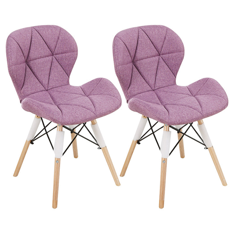 Home Scandinavian Side Chair Wood Upholstered Wingback Dining Room Chair Purple Set of 2 Clearhalo ' kitchen&dining_furn' 'Dining Chairs' 'Dining Tables & Seating' 'dining_chair' 'Furniture' 'furniture_dining_chair' 'Kitchen & Dining Furniture' 'kitchen' 3956531