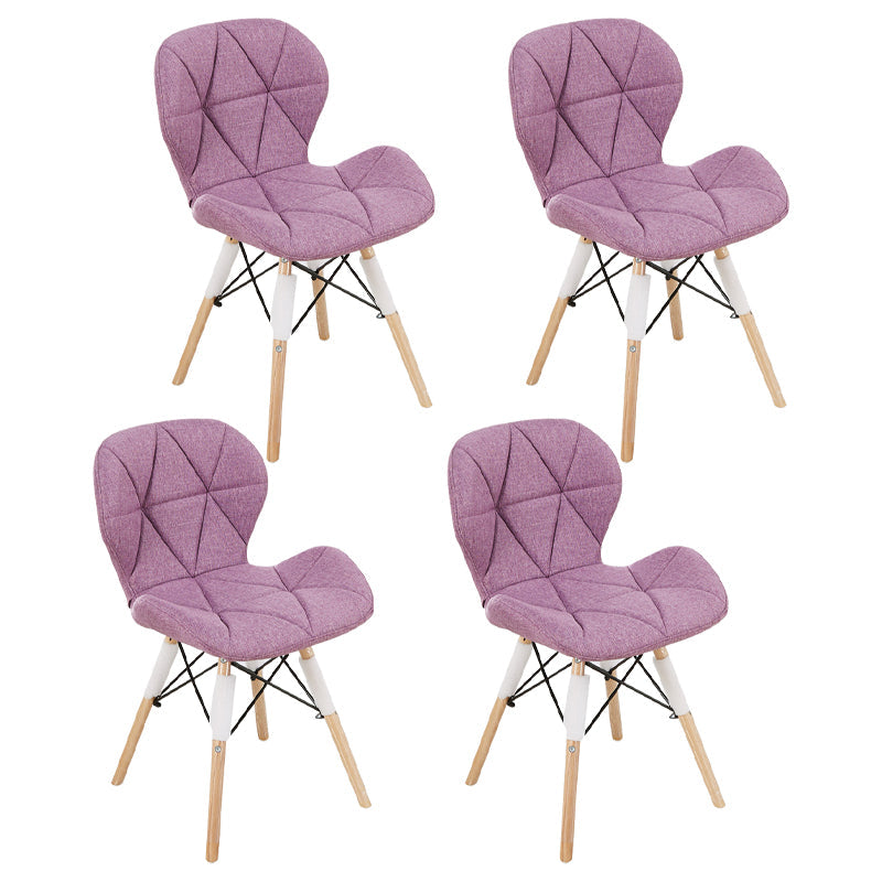 Home Scandinavian Side Chair Wood Upholstered Wingback Dining Room Chair Purple Set of 4 Clearhalo ' kitchen&dining_furn' 'Dining Chairs' 'Dining Tables & Seating' 'dining_chair' 'Furniture' 'furniture_dining_chair' 'Kitchen & Dining Furniture' 'kitchen' 3956532