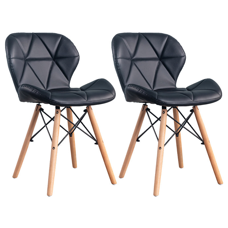 Home Scandinavian Side Chair Wood Upholstered Wingback Dining Room Chair Gloss Black Set of 2 Clearhalo ' kitchen&dining_furn' 'Dining Chairs' 'Dining Tables & Seating' 'dining_chair' 'Furniture' 'furniture_dining_chair' 'Kitchen & Dining Furniture' 'kitchen' 3956537
