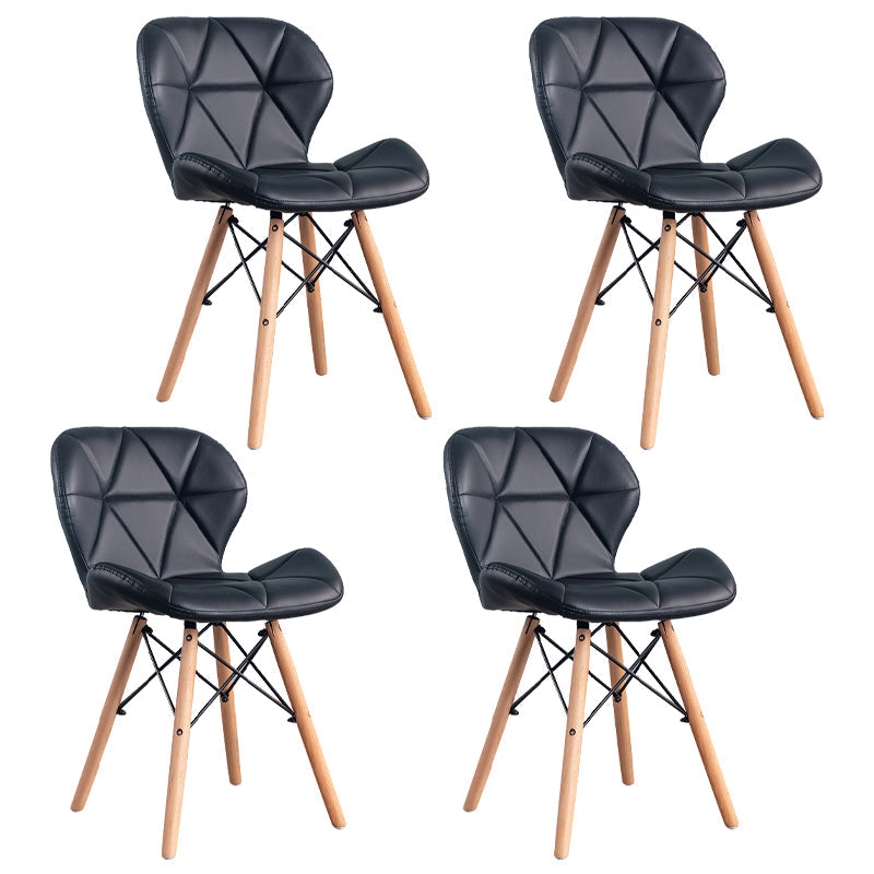Home Scandinavian Side Chair Wood Upholstered Wingback Dining Room Chair Gloss Black Set of 4 Clearhalo ' kitchen&dining_furn' 'Dining Chairs' 'Dining Tables & Seating' 'dining_chair' 'Furniture' 'furniture_dining_chair' 'Kitchen & Dining Furniture' 'kitchen' 3956538