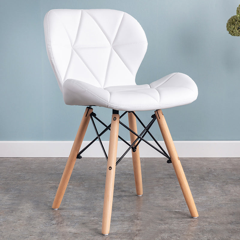 Home Scandinavian Side Chair Wood Upholstered Wingback Dining Room Chair Gloss White 1 Piece Clearhalo ' kitchen&dining_furn' 'Dining Chairs' 'Dining Tables & Seating' 'dining_chair' 'Furniture' 'furniture_dining_chair' 'Kitchen & Dining Furniture' 'kitchen' 3956539