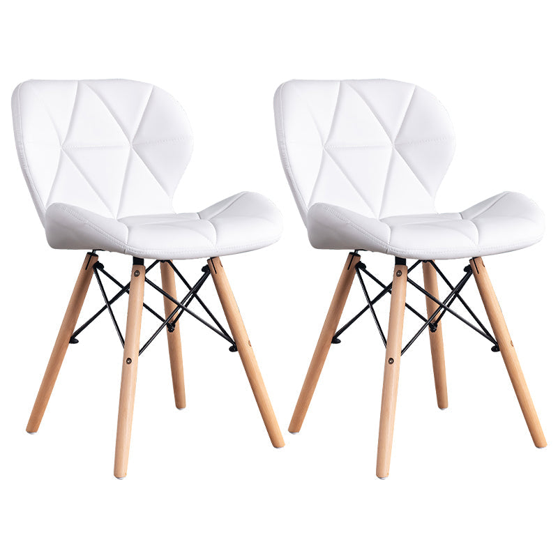 Home Scandinavian Side Chair Wood Upholstered Wingback Dining Room Chair Gloss White Set of 2 Clearhalo ' kitchen&dining_furn' 'Dining Chairs' 'Dining Tables & Seating' 'dining_chair' 'Furniture' 'furniture_dining_chair' 'Kitchen & Dining Furniture' 'kitchen' 3956540