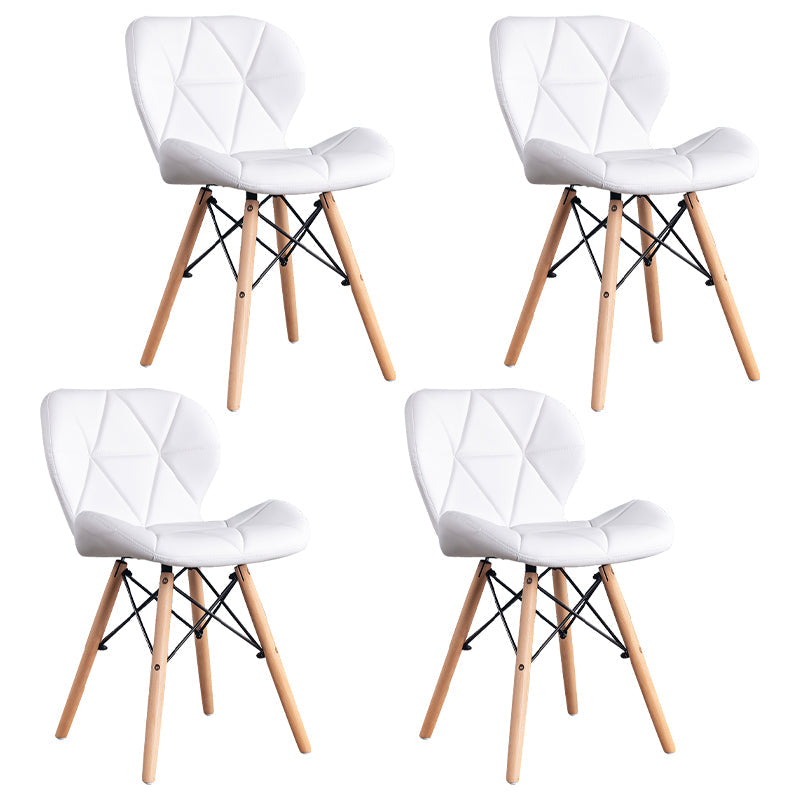 Home Scandinavian Side Chair Wood Upholstered Wingback Dining Room Chair Gloss White Set of 4 Clearhalo ' kitchen&dining_furn' 'Dining Chairs' 'Dining Tables & Seating' 'dining_chair' 'Furniture' 'furniture_dining_chair' 'Kitchen & Dining Furniture' 'kitchen' 3956541