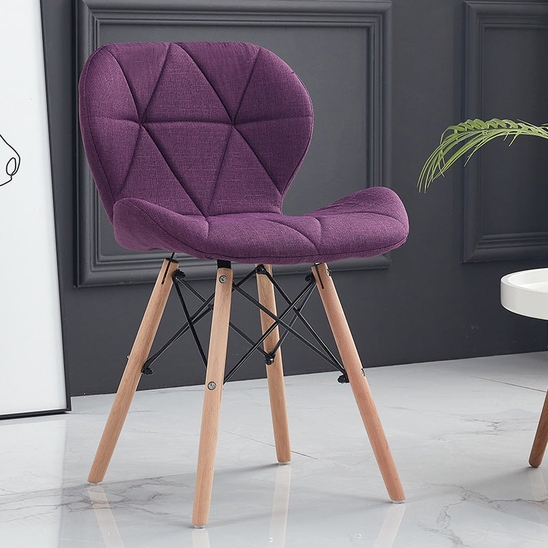 Home Scandinavian Side Chair Wood Upholstered Wingback Dining Room Chair Dark Purple 1 Piece Clearhalo ' kitchen&dining_furn' 'Dining Chairs' 'Dining Tables & Seating' 'dining_chair' 'Furniture' 'furniture_dining_chair' 'Kitchen & Dining Furniture' 'kitchen' 3956542