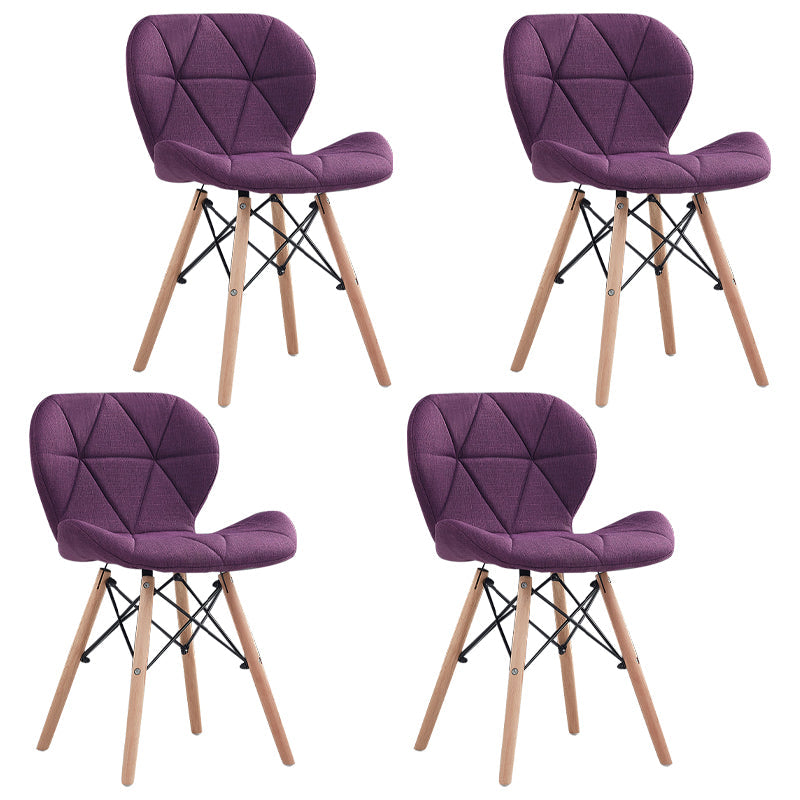 Home Scandinavian Side Chair Wood Upholstered Wingback Dining Room Chair Dark Purple Set of 4 Clearhalo ' kitchen&dining_furn' 'Dining Chairs' 'Dining Tables & Seating' 'dining_chair' 'Furniture' 'furniture_dining_chair' 'Kitchen & Dining Furniture' 'kitchen' 3956544