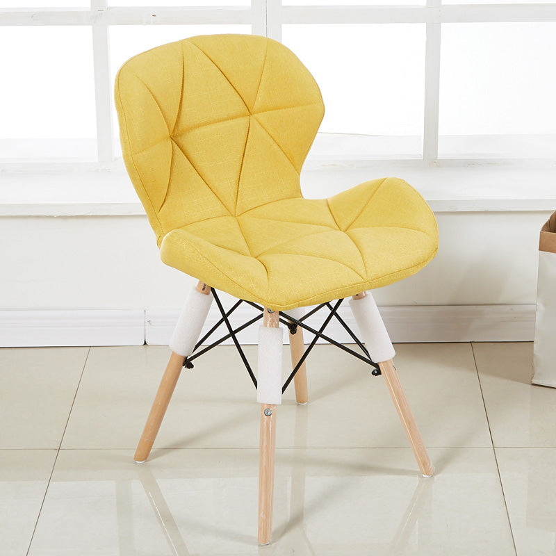 Home Scandinavian Side Chair Wood Upholstered Wingback Dining Room Chair Light Yellow 1 Piece Clearhalo ' kitchen&dining_furn' 'Dining Chairs' 'Dining Tables & Seating' 'dining_chair' 'Furniture' 'furniture_dining_chair' 'Kitchen & Dining Furniture' 'kitchen' 3956545