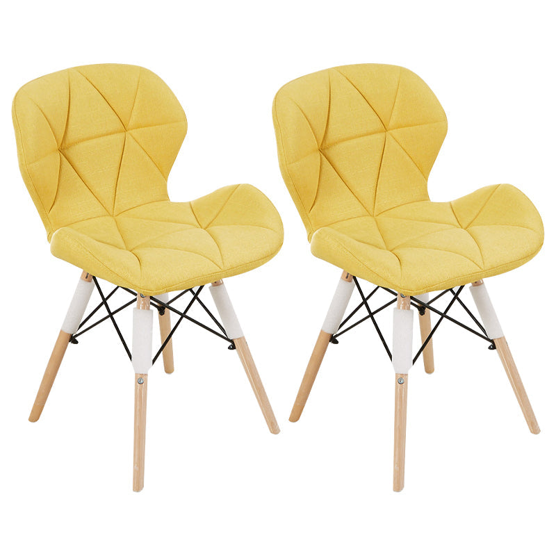 Home Scandinavian Side Chair Wood Upholstered Wingback Dining Room Chair Light Yellow Set of 2 Clearhalo ' kitchen&dining_furn' 'Dining Chairs' 'Dining Tables & Seating' 'dining_chair' 'Furniture' 'furniture_dining_chair' 'Kitchen & Dining Furniture' 'kitchen' 3956546