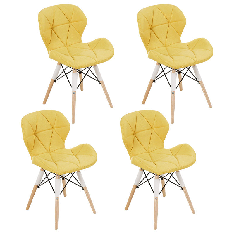 Home Scandinavian Side Chair Wood Upholstered Wingback Dining Room Chair Light Yellow Set of 4 Clearhalo ' kitchen&dining_furn' 'Dining Chairs' 'Dining Tables & Seating' 'dining_chair' 'Furniture' 'furniture_dining_chair' 'Kitchen & Dining Furniture' 'kitchen' 3956547
