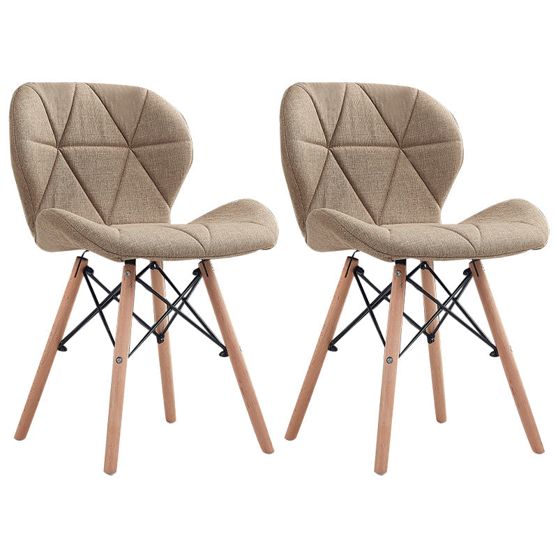 Home Scandinavian Side Chair Wood Upholstered Wingback Dining Room Chair Khaki Set of 2 Clearhalo ' kitchen&dining_furn' 'Dining Chairs' 'Dining Tables & Seating' 'dining_chair' 'Furniture' 'furniture_dining_chair' 'Kitchen & Dining Furniture' 'kitchen' 3956549