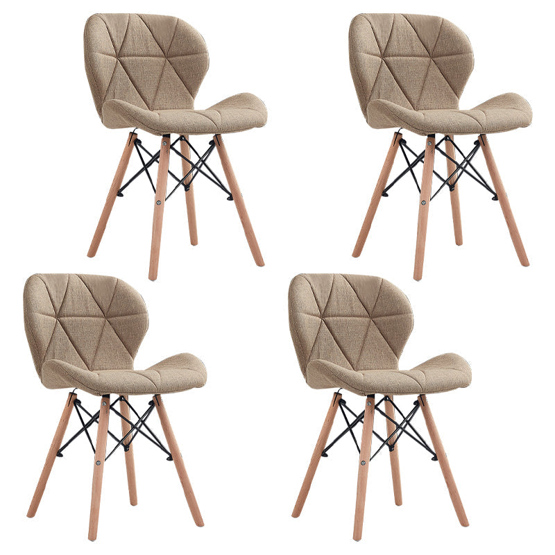 Home Scandinavian Side Chair Wood Upholstered Wingback Dining Room Chair Khaki Set of 4 Clearhalo ' kitchen&dining_furn' 'Dining Chairs' 'Dining Tables & Seating' 'dining_chair' 'Furniture' 'furniture_dining_chair' 'Kitchen & Dining Furniture' 'kitchen' 3956550