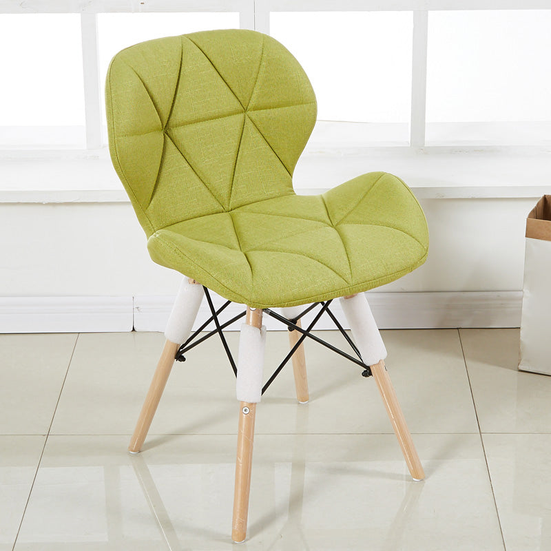 Home Scandinavian Side Chair Wood Upholstered Wingback Dining Room Chair Yellow-Green 1 Piece Clearhalo ' kitchen&dining_furn' 'Dining Chairs' 'Dining Tables & Seating' 'dining_chair' 'Furniture' 'furniture_dining_chair' 'Kitchen & Dining Furniture' 'kitchen' 3956554