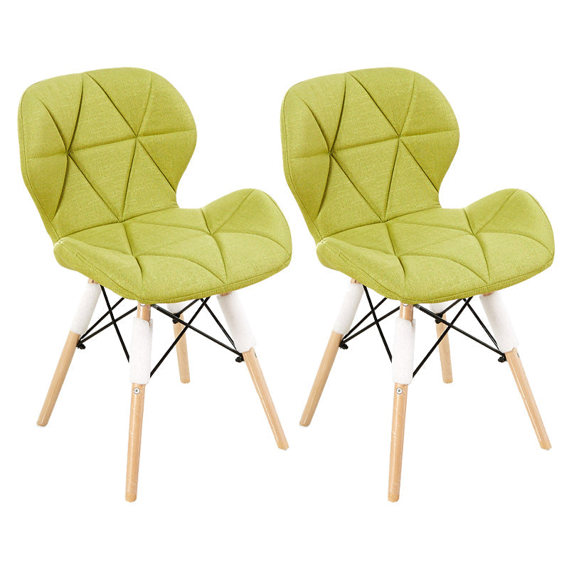 Home Scandinavian Side Chair Wood Upholstered Wingback Dining Room Chair Yellow-Green Set of 2 Clearhalo ' kitchen&dining_furn' 'Dining Chairs' 'Dining Tables & Seating' 'dining_chair' 'Furniture' 'furniture_dining_chair' 'Kitchen & Dining Furniture' 'kitchen' 3956555