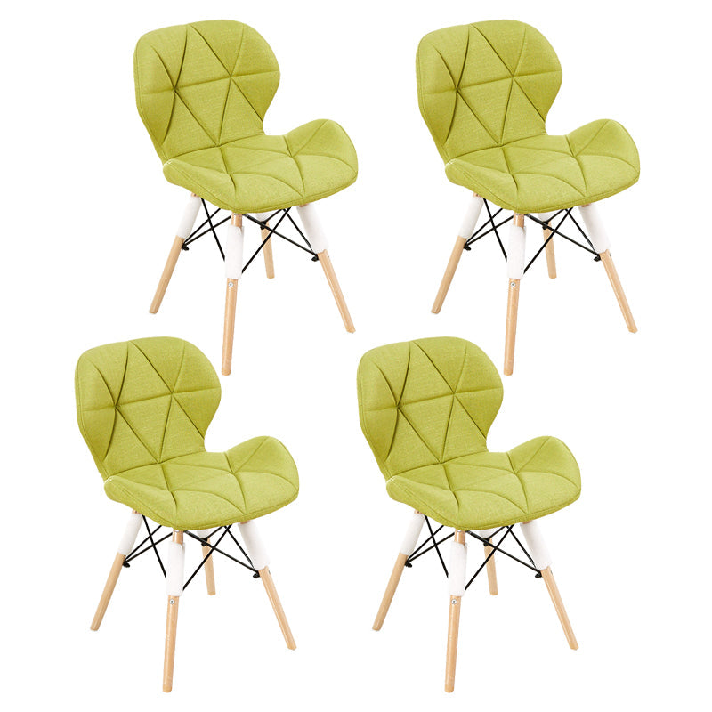 Home Scandinavian Side Chair Wood Upholstered Wingback Dining Room Chair Yellow-Green Set of 4 Clearhalo ' kitchen&dining_furn' 'Dining Chairs' 'Dining Tables & Seating' 'dining_chair' 'Furniture' 'furniture_dining_chair' 'Kitchen & Dining Furniture' 'kitchen' 3956556