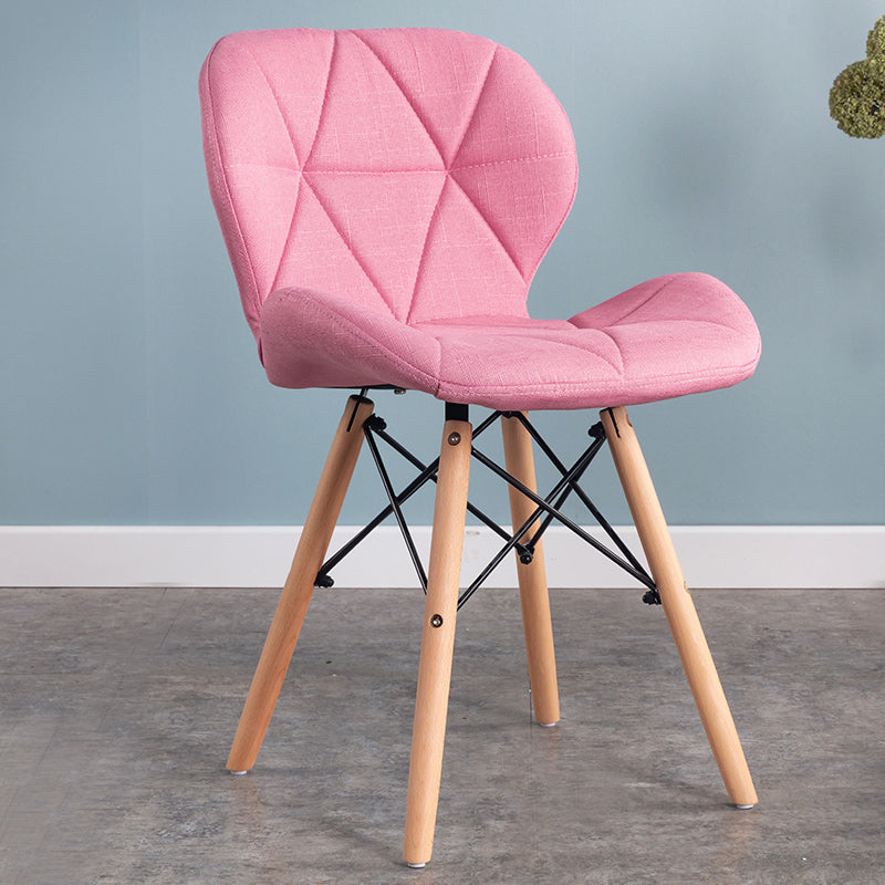 Home Scandinavian Side Chair Wood Upholstered Wingback Dining Room Chair Nude Pink 1 Piece Clearhalo ' kitchen&dining_furn' 'Dining Chairs' 'Dining Tables & Seating' 'dining_chair' 'Furniture' 'furniture_dining_chair' 'Kitchen & Dining Furniture' 'kitchen' 3956557