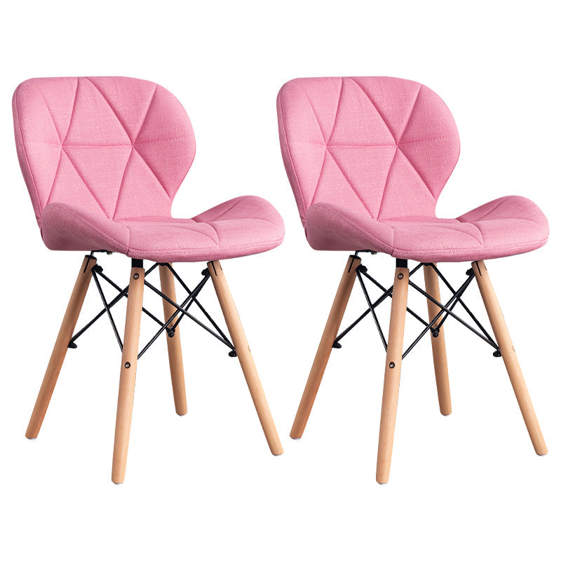 Home Scandinavian Side Chair Wood Upholstered Wingback Dining Room Chair Nude Pink Set of 2 Clearhalo ' kitchen&dining_furn' 'Dining Chairs' 'Dining Tables & Seating' 'dining_chair' 'Furniture' 'furniture_dining_chair' 'Kitchen & Dining Furniture' 'kitchen' 3956558