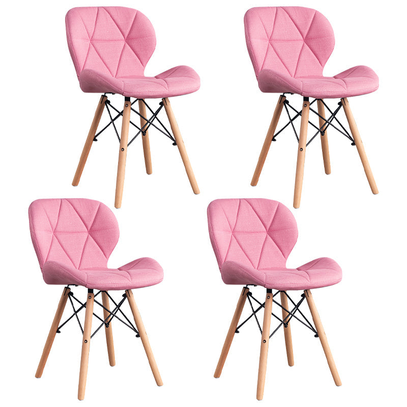 Home Scandinavian Side Chair Wood Upholstered Wingback Dining Room Chair Nude Pink Set of 4 Clearhalo ' kitchen&dining_furn' 'Dining Chairs' 'Dining Tables & Seating' 'dining_chair' 'Furniture' 'furniture_dining_chair' 'Kitchen & Dining Furniture' 'kitchen' 3956559